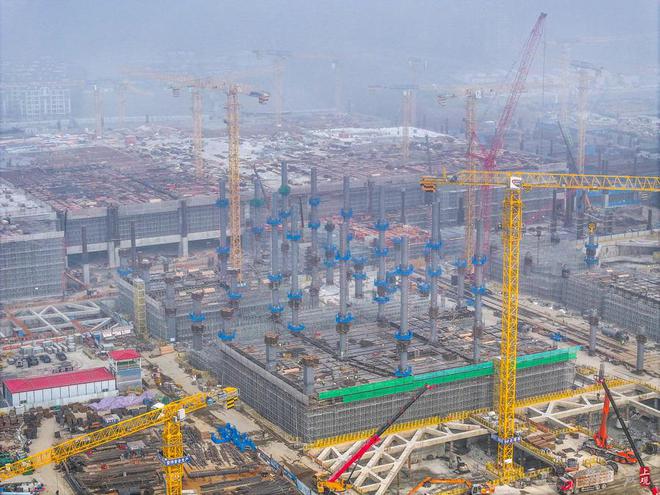 松江枢纽建设新进展：松江站服务中心进入地上主体结构施工阶段(图5)